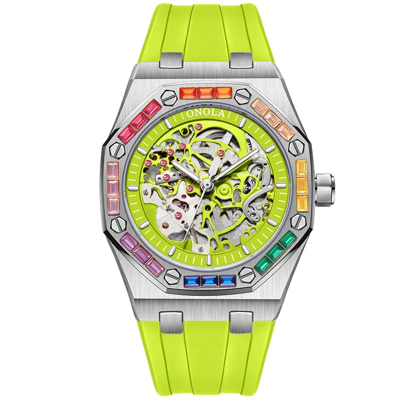 Montre Mécanique Automatique Homme PAULAREIS P 3834D – Squelette Lumineux Bracelet Silicone