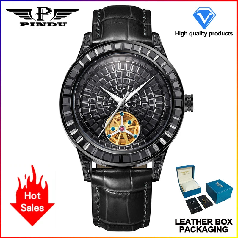 Montre Homme Mécanique Automatique Cadran Diamant Acier Inoxydable 3 Bar – CLEVI Paris