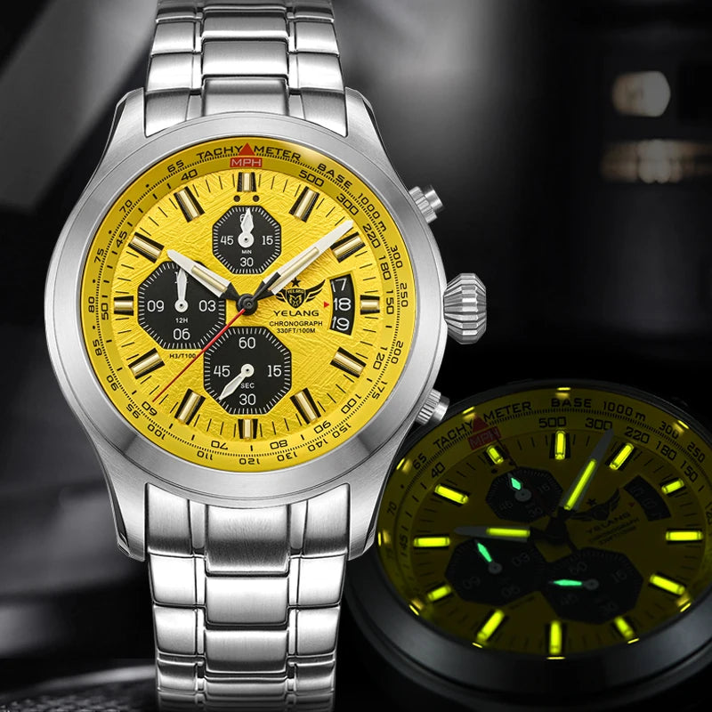 Montre Quartz Homme YELANG V1029S – 42mm, Miyota OS10, Saphir & Étanche 100m
