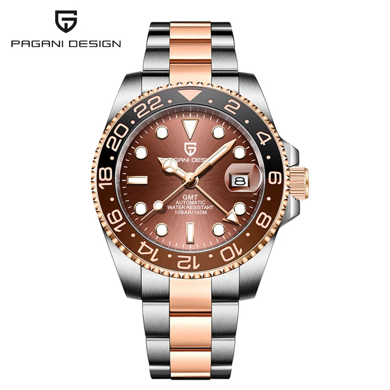 Montre GMT Automatique Homme Pagani Design PD-1662 Saphir Lunette Céramique 100m – CLEVI Paris