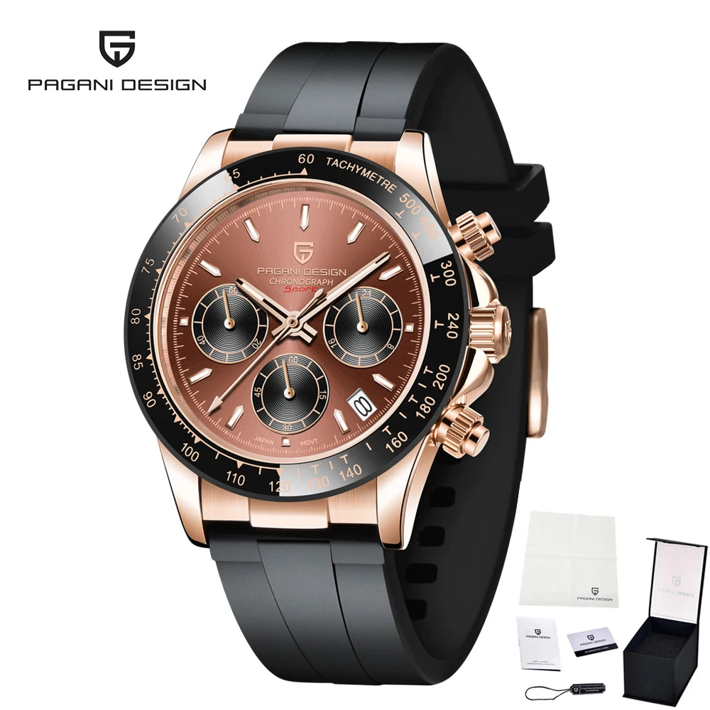 Montre Chronographe Homme Pagani Design PD-1664 Quartz Saphir 100m Caoutchouc – CLEVI Paris