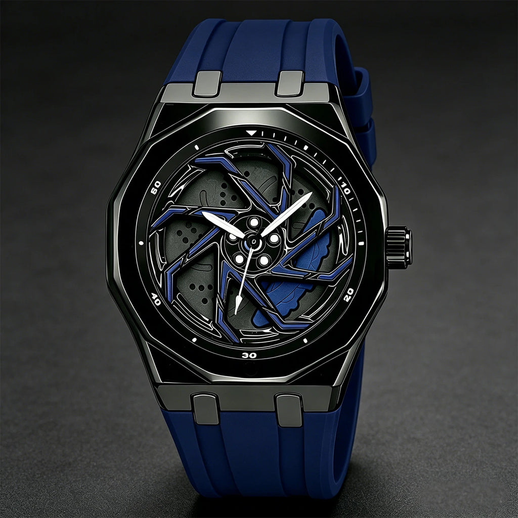 Montre Quartz Cadran Roue SHUAIKE Homme Caoutchouc – CLEVI Paris