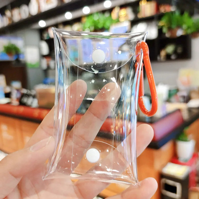 Mini Porte-Monnaie Transparent PVC Fermeture Clip 5,5 × 8,5 cm – CLEVI Paris