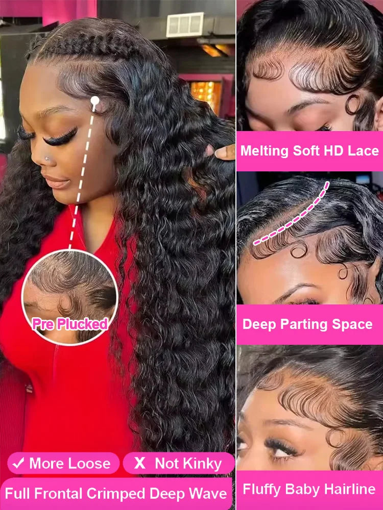Perruque Deep Wave, cheveux humains – CLEVI Paris