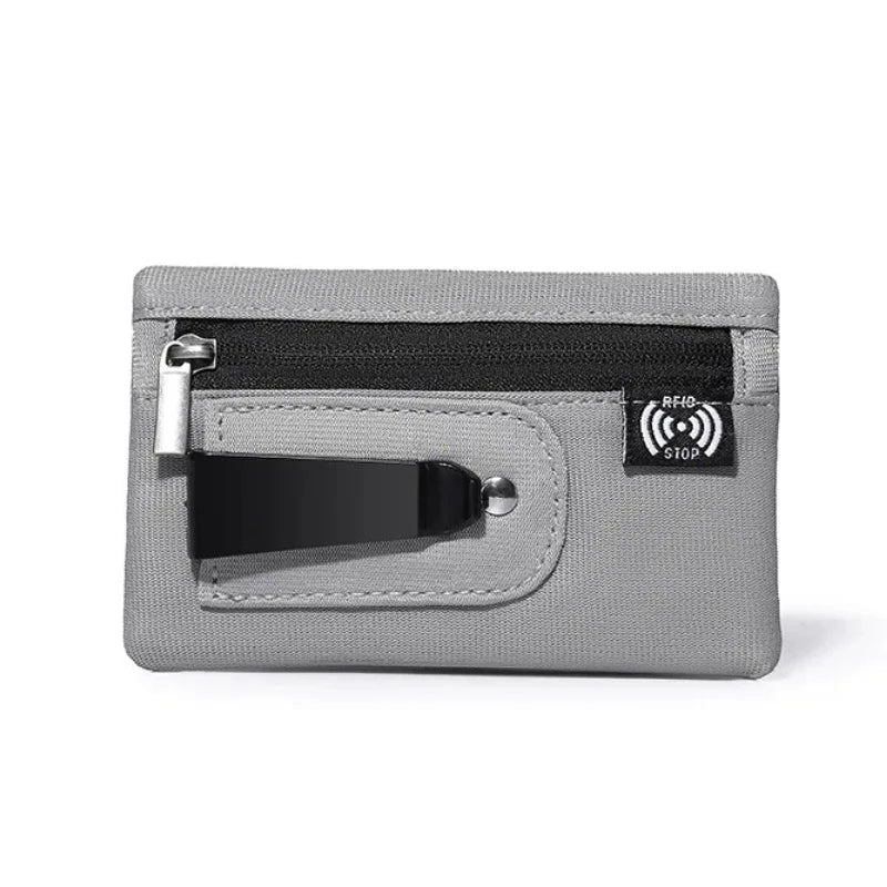 Porte-Cartes RFID Nylon Slim Homme — Mousqueton, Clip Ceinture ou Fermeture Éclair, Multi-Coloris | CLEVI Paris