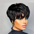 Perruque pixie lisse en cheveux humains – CLEVI Paris