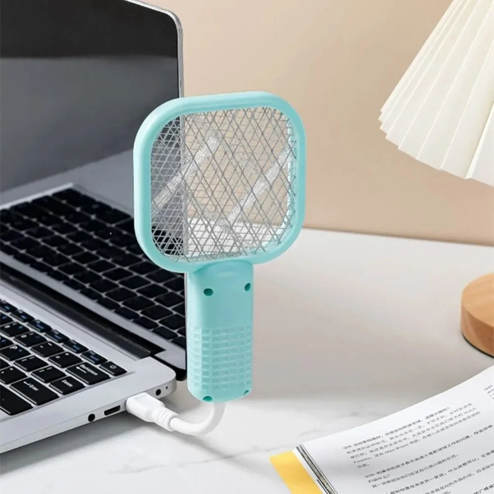 Raquette Anti-Insectes USB Rechargeable Lumière UV 2-en-1 Camping & Maison – CLEVI Paris