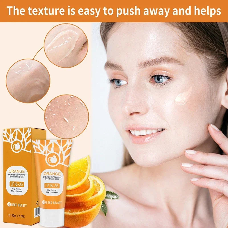 Gel Exfoliant Éclaircissant Orange Jaysuing 50ml – Nettoyage Profond, Anti-Points Noirs & Hydratant – CLEVI Paris