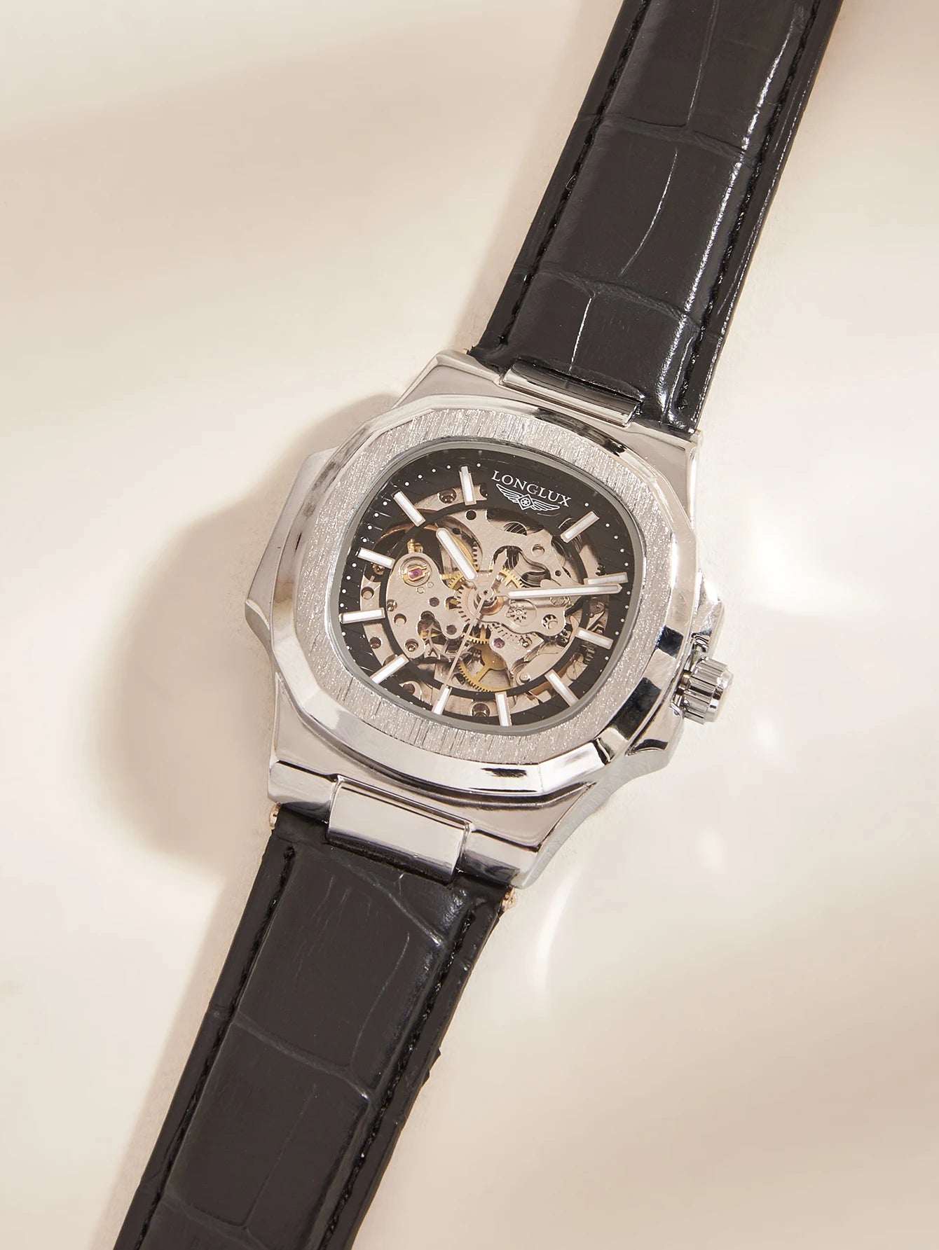 Montre Mécanique Homme LONGLUX 8057P – Squelette Automatique, Cuir & 7 Coloris