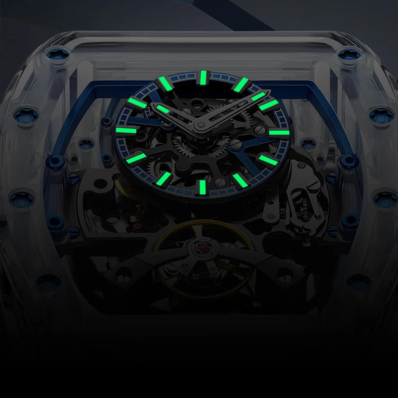 Montre Mécanique Automatique BONEST GATTI BG-9960 Squelette Tonneau Saphir – CLEVI Paris