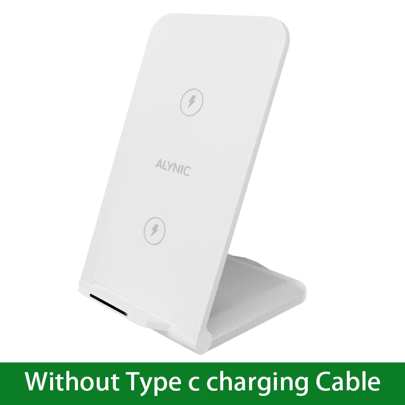 Chargeur Sans Fil Rapide 15W USB-C | Support Vertical & Horizontal, Compatible Qi, 2 Coloris – CLEVI Paris