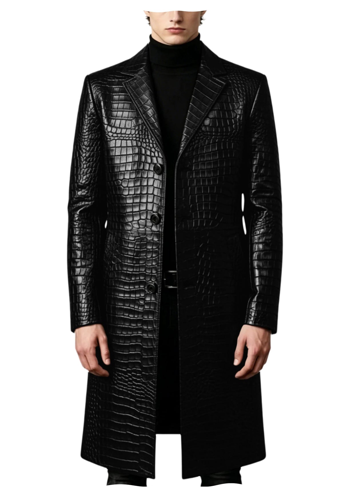 Manteau homme effet crocodile coupe ajustée – CLEVI Paris