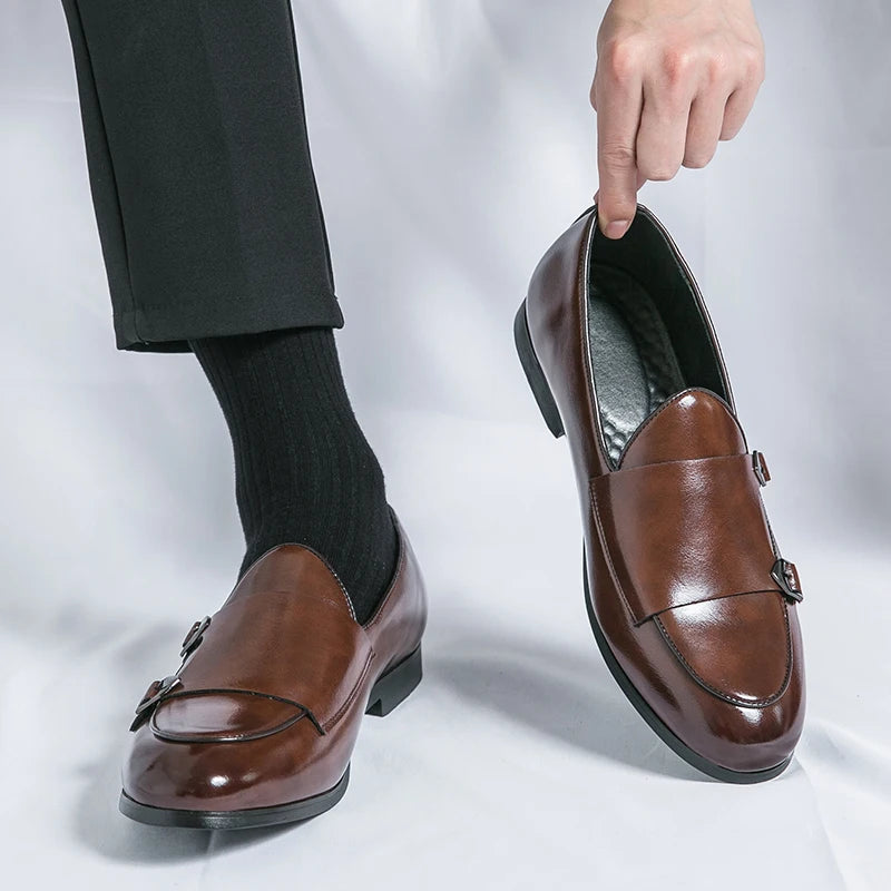 Monk Shoes Homme Double Boucle | Cuir Business Mariage Respirant
