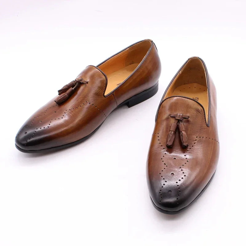 Mocassin à Glands Homme FELIX CHU – Cuir Véau Véritable Semelle Mouton