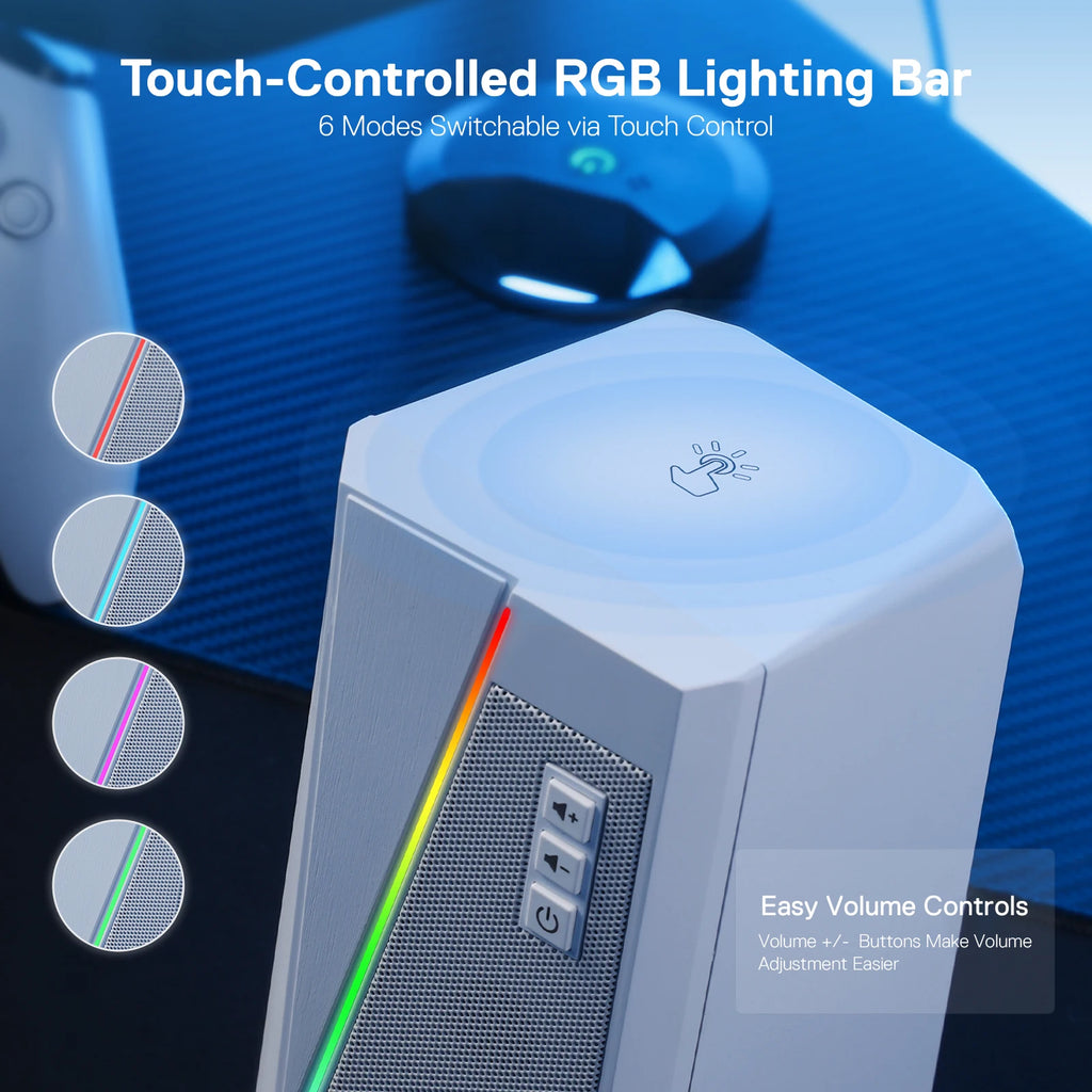 Enceintes PC Redragon GS520 Anvil RGB 2.0 Stéréo 6 Modes LED USB – CLEVI Paris