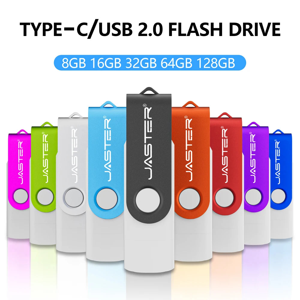 Clé USB 2.0 Type-C Rotative JASTER 4Go à 128Go 8 Coloris Métal – CLEVI Paris