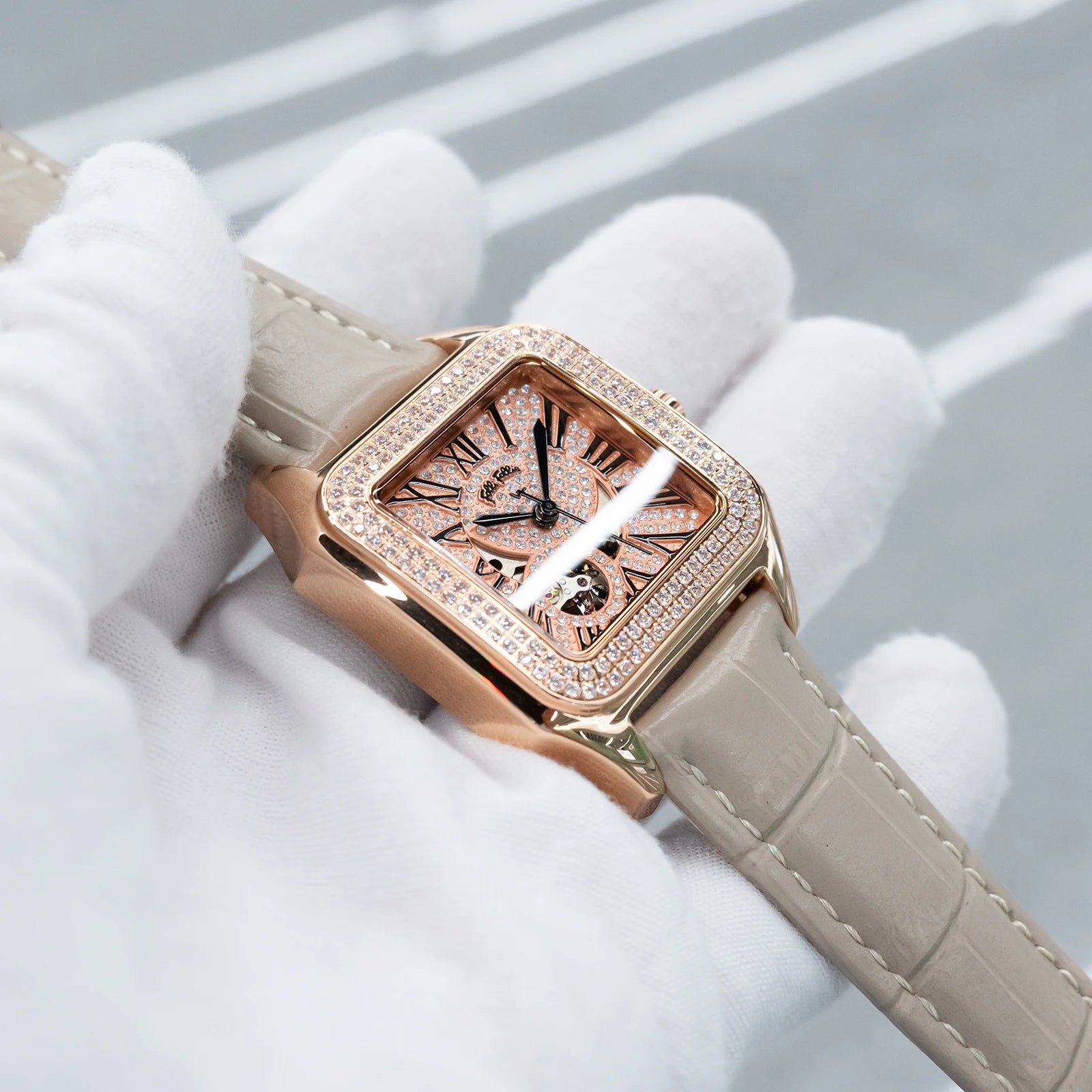 OBLVLO Montre Automatique Femme Chiffres Romains Acier Inoxydable Lumineuse – CLEVI Paris