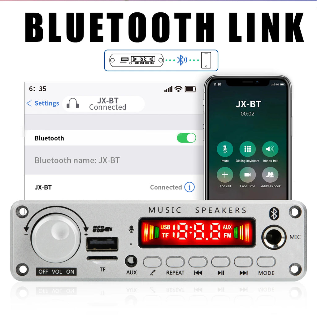 ARuiMei Carte Décodeur Amplificateur DIY TPA3116 Bluetooth 5.0 50W/200W MP3 FLAC USB TF FM – CLEVI Paris