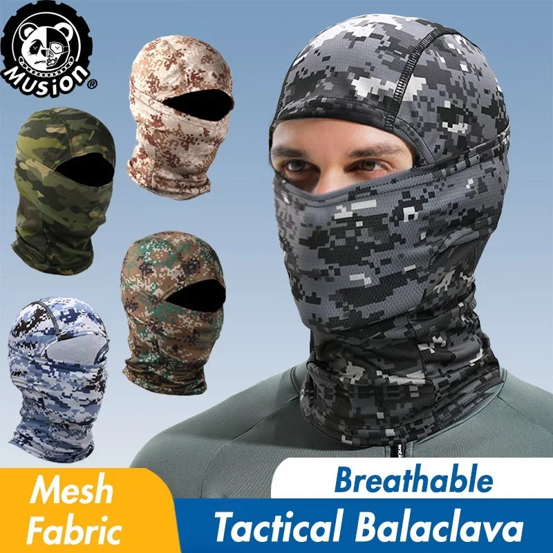 Cagoule Masque Facial Camouflage | Polyester Knit, Cyclisme, Ski, Chasse – CLEVI Paris