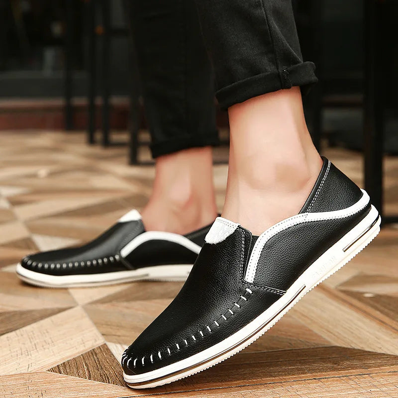 Mocassins Homme Cuir Véritable Ajourés Respirants Imperméables Slip-On Été Casual Conduite 6 Coloris Pointures 38–44 – CLEVI Paris