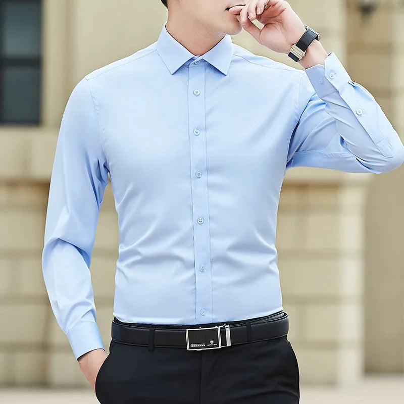 Chemise Homme Grande Taille Coton/Polyester | Slim Fit Business Casual Manches Longues – CLEVI Paris