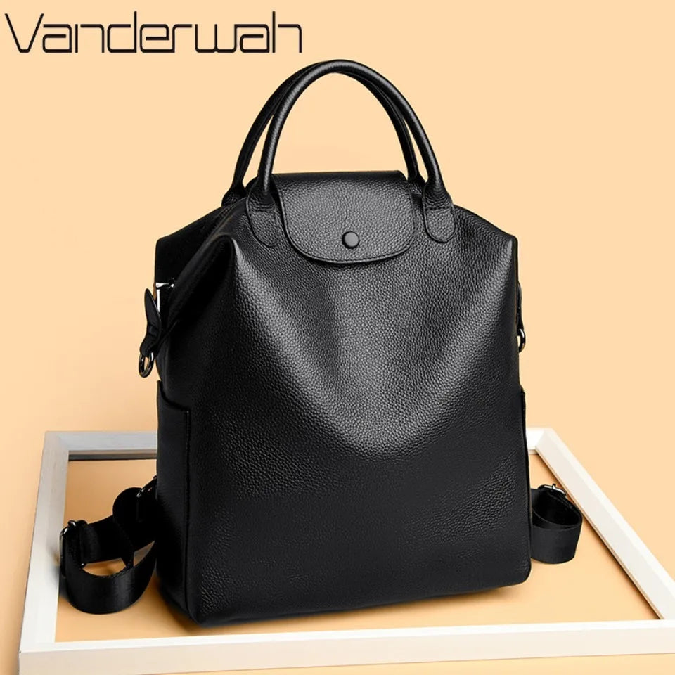 Sac à Dos Cuir Véritable Vachette Femme Vanderwah 3-en-1 Voyage – CLEVI Paris