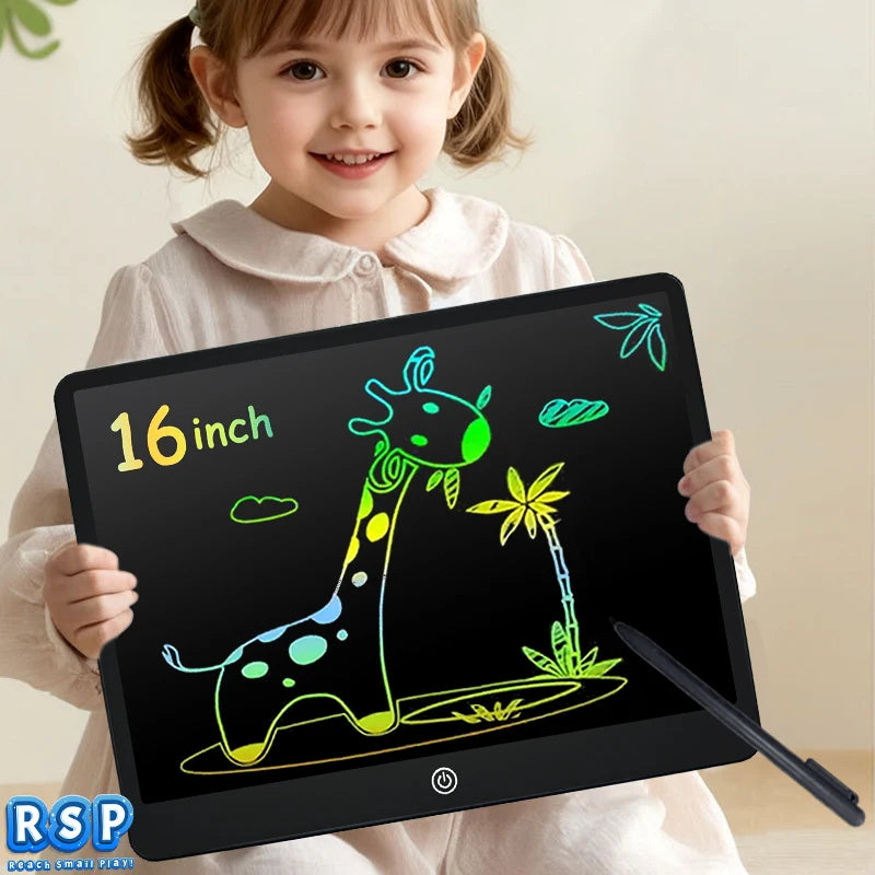 Ardoise LCD Enfants 10" & 16" – Dessin & Écriture, Effaçable, Jouet Éducatif 3-12 ans – CLEVI Paris