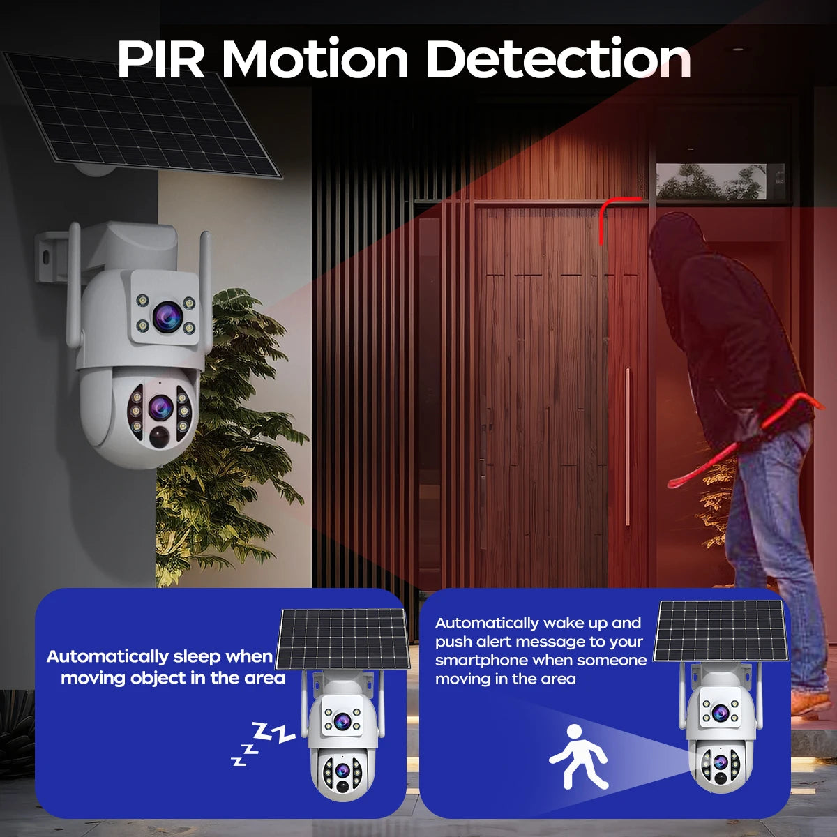 Caméra de Surveillance JOOAN S3 Solaire Double Objectif PTZ 4K WiFi IP66 – CLEVI Paris