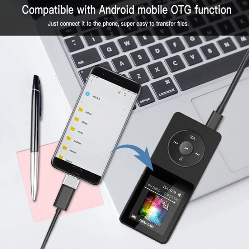 Lecteur MP3 Portable Bluetooth – Écran LCD, Radio FM, HiFi & Enregistreur Vocal