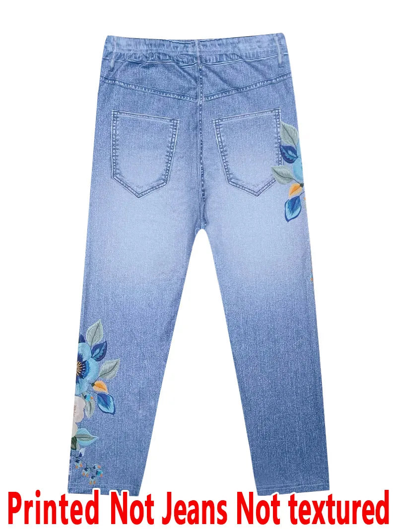 Legging Capri Femme Imprimé Floral Taille Haute Stretch Casual Toutes Saisons – CLEVI Paris