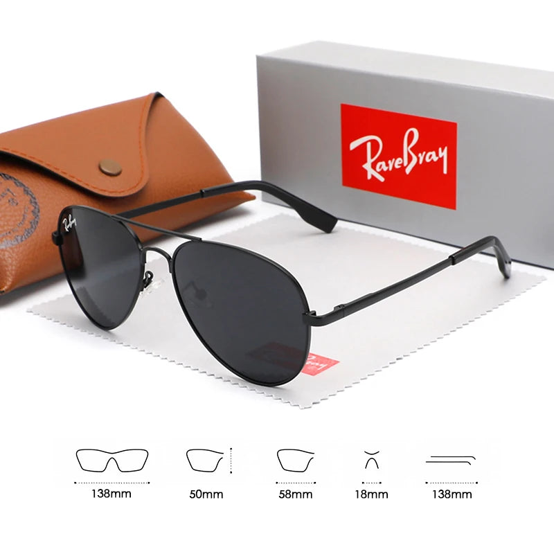 Lunettes de Soleil Aviateur Polarisées – Monture Métal UV400 Catégorie 3 Conduite Cyclisme – CLEVI Paris