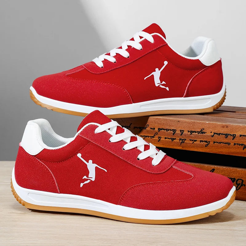 Sneakers Casual Homme – Cuir Synthétique Respirantes Semelle Souple Rouge Blanc Noir Pointures 39–46 – CLEVI Paris