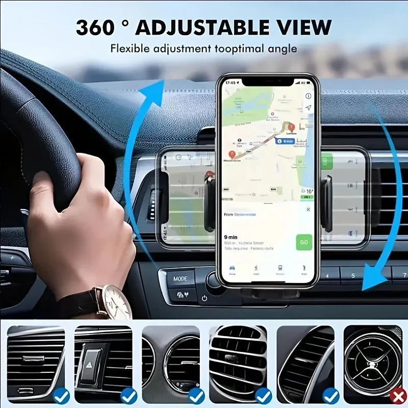 Support Téléphone Voiture | Clip Grille d’Aération, Plastique, Universel 4,7–6,7 pouces – CLEVI Paris