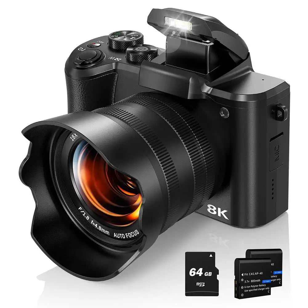 Appareil Photo Numérique 8K AMORUS – Double Objectif Sony 88MP, Autofocus, WiFi, Stabilisation 6 Axes, Écran Tactile 3,2" – CLEVI Paris