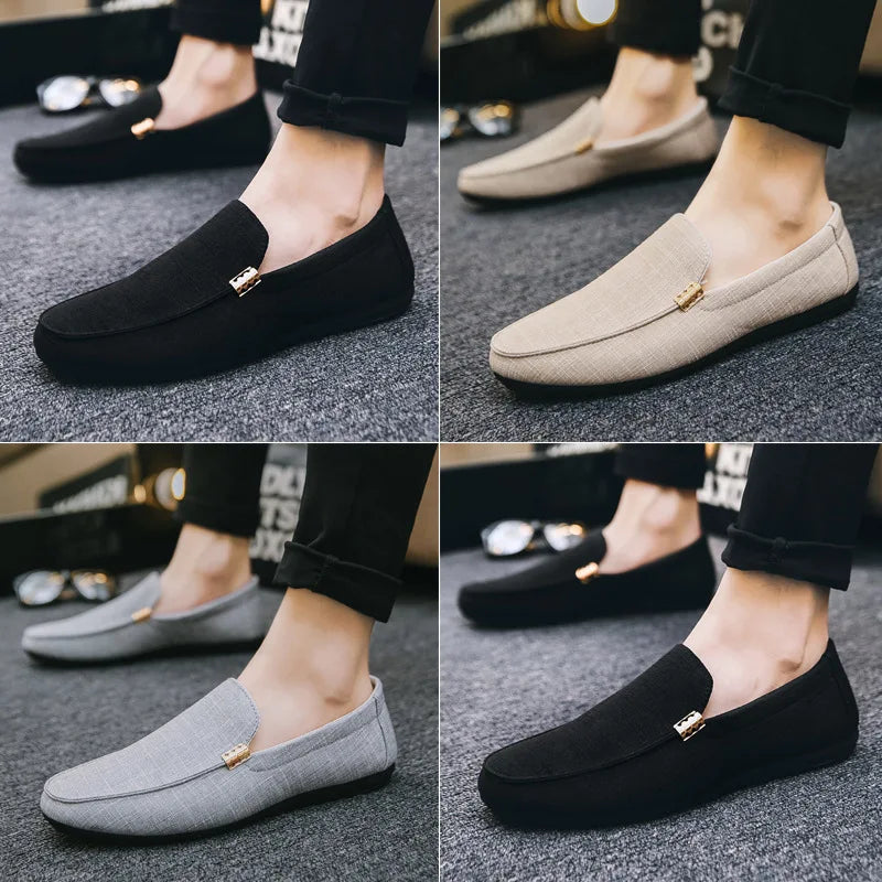Mocassins Canvas Slip-On Homme – CLEVI Paris