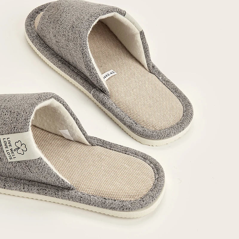 Chaussons Intérieur Homme Lin & EVA | Confortables, Respirants, Printemps & Automne, 4 Coloris – CLEVI Paris