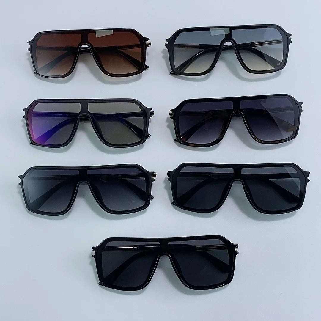 Lunettes de Soleil Monobloc Bouclier Oversize Homme – Monture Métal Style Vintage Outdoor UV400 – CLEVI Paris