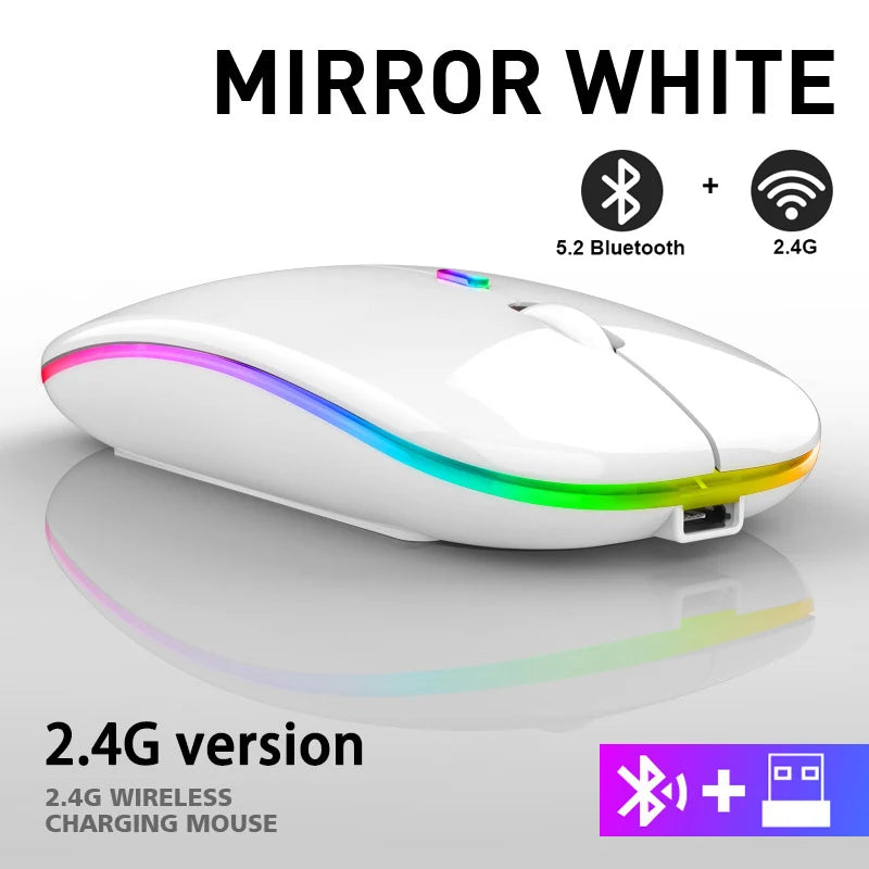 Souris Bluetooth Sans Fil HXSJ — Double Mode 2.4GHz, RGB, 1600 DPI, Rechargeable, PC & Mac | CLEVI Paris