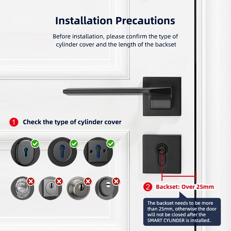 Cylindre Connecté Catchface V1 Pro+ Empreinte Digitale Tuya Ajustable – CLEVI Paris