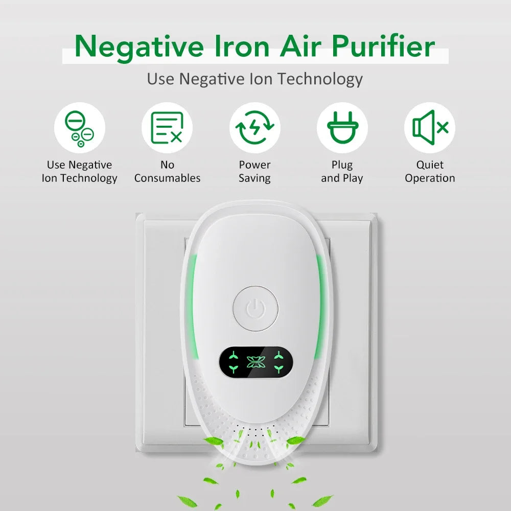 Mini Purificateur d’Air à Ions Négatifs – Ioniseur Silencieux Bureau & Chambre