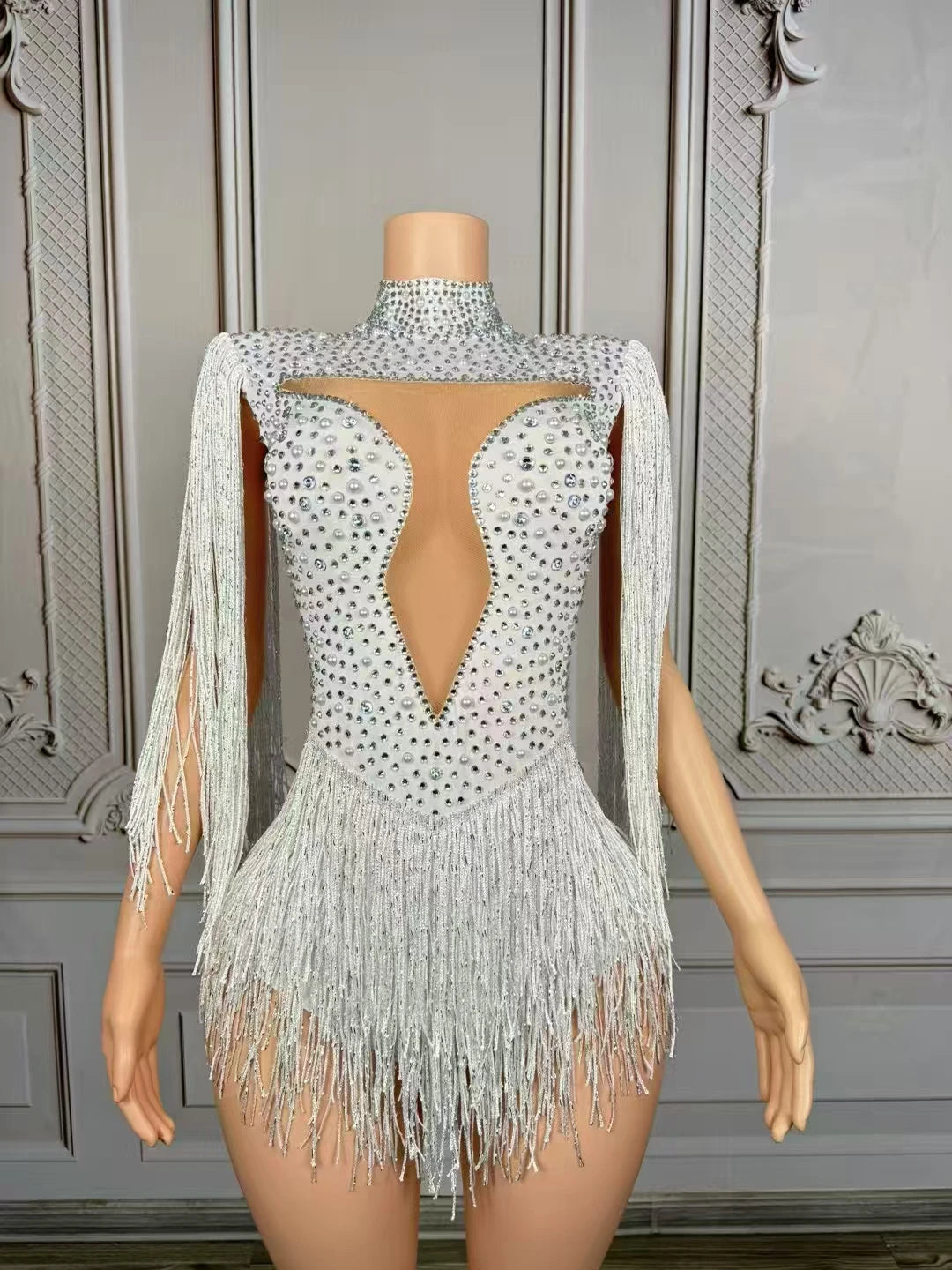 Costume de danse latine à franges femme – CLEVI Paris