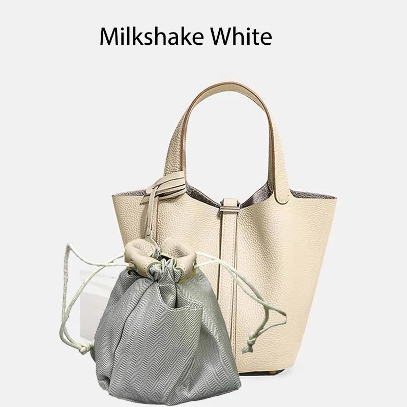 Sac Seau Femme Cuir Véritable Vache 2 Tailles 50+ Coloris Quincaillerie Argentée ou Dorée – CLEVI Paris