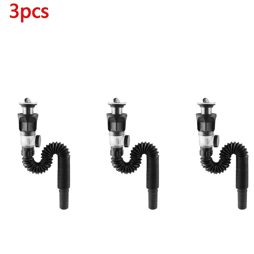 Siphon Flexible Anti-Odeur pour Lavabo — Installation Sans Outils, Anti-Bouchon | CLEVI Paris