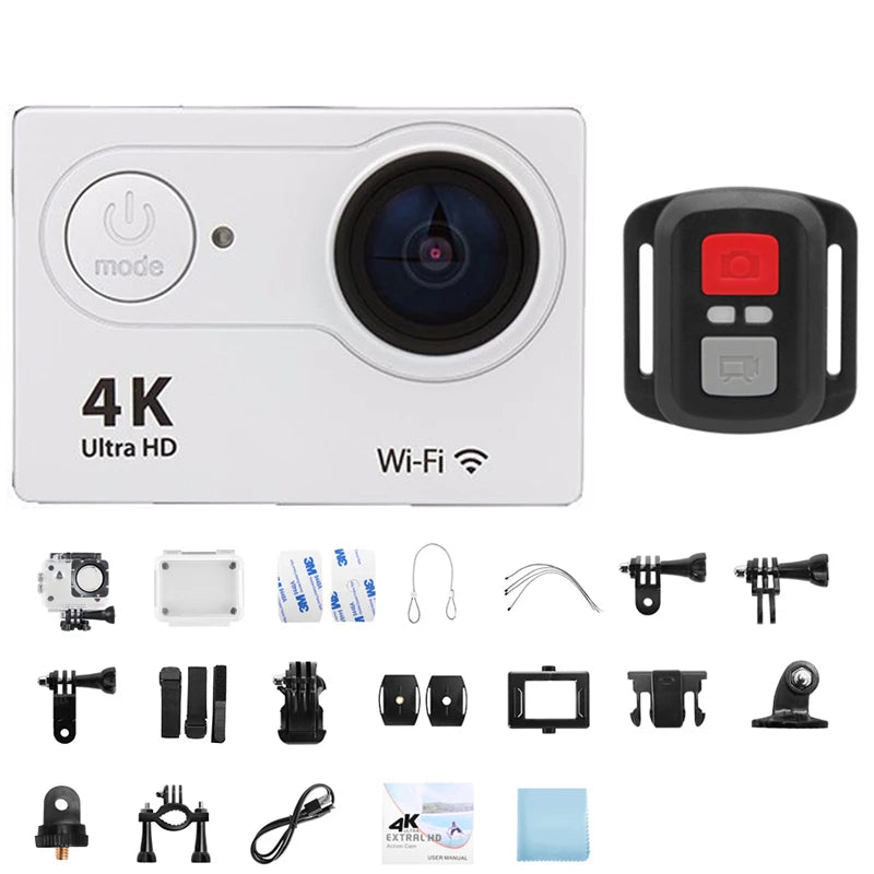 Caméra Action 4K Fomscvka – 1080P/60fps, WiFi, Étanche, Écran 2", Télécommande, 8 Coloris, microSD en Option