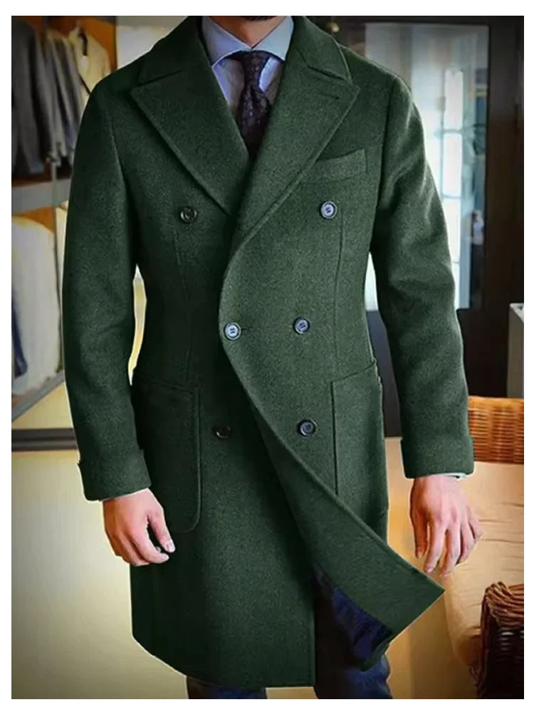 Manteau homme long double boutonnage – CLEVI Paris