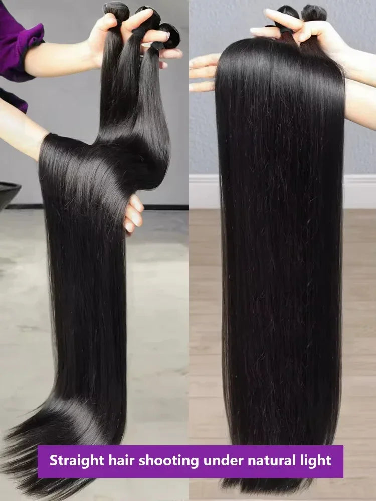 Extensions Cheveux Humains Straight Brésiliennes Remy Hair Double Weft – CLEVI Paris