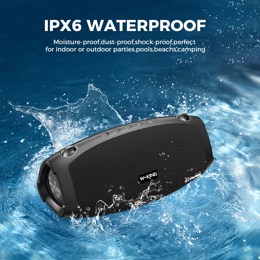 Enceinte Bluetooth 70W RMS – IPX6, 42h, Micro Sans Fil, Karaoké, Power Bank | W-KING X10MIC