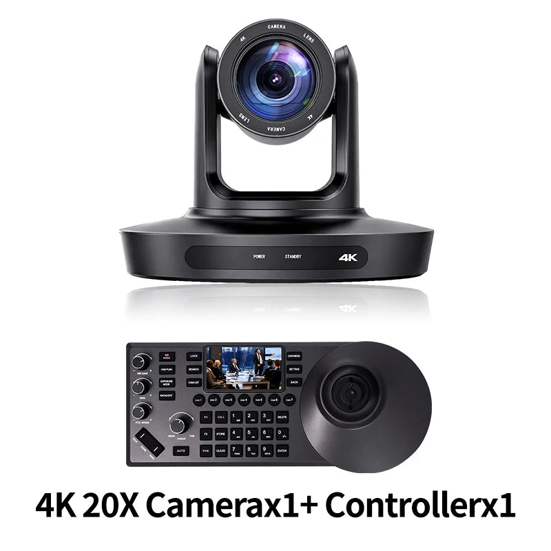 Kit Caméra PTZ 4K MIXIDATS – Zoom 20x, NDI, PoE & Clavier de Contrôle – CLEVI Paris