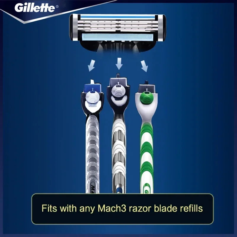Rasoir Manuel Gillette Mach 3 Homme – 3 Lames Acier Inoxydable Bande Hydratante Rasage Précis – CLEVI Paris