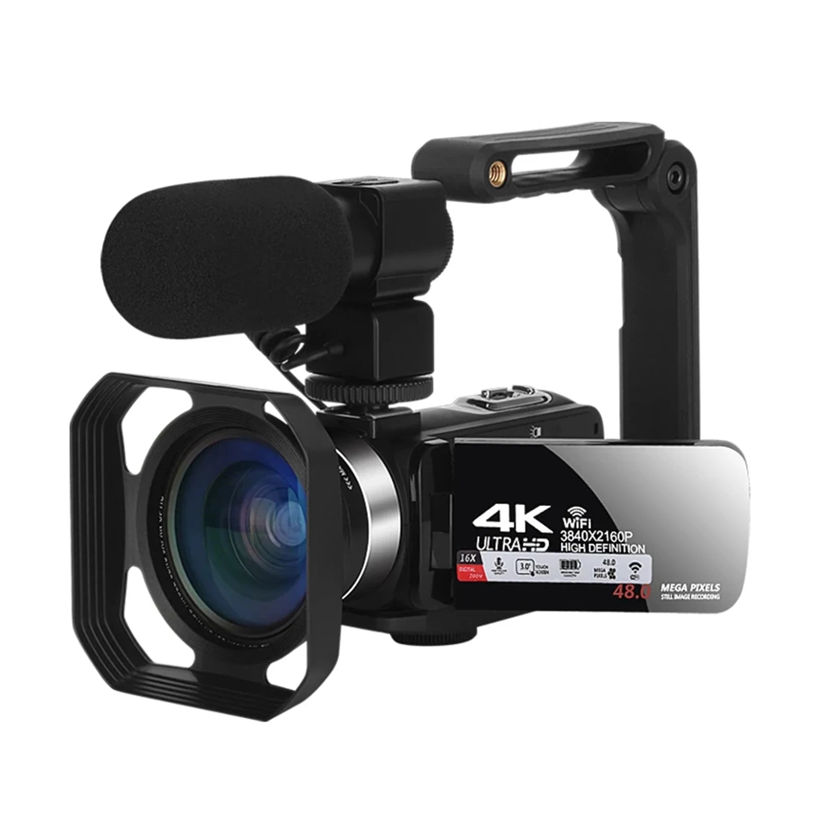 Caméscope Professionnel 4K 48MP WiFi Zoom 18x Écran Tactile 3" 270° – CLEVI Paris